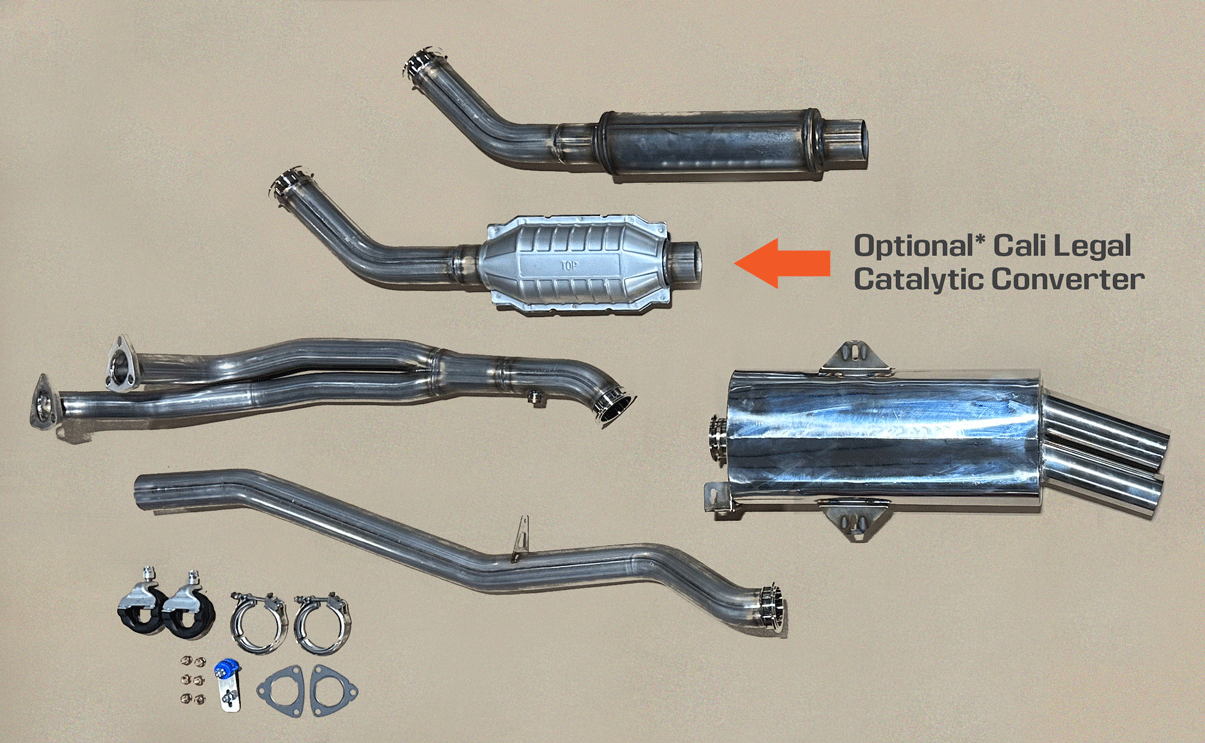 Fox sports exhaust from Kat BMW 3 Series E30 320i and 325i from year 9.1987  2x76